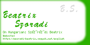 beatrix szoradi business card